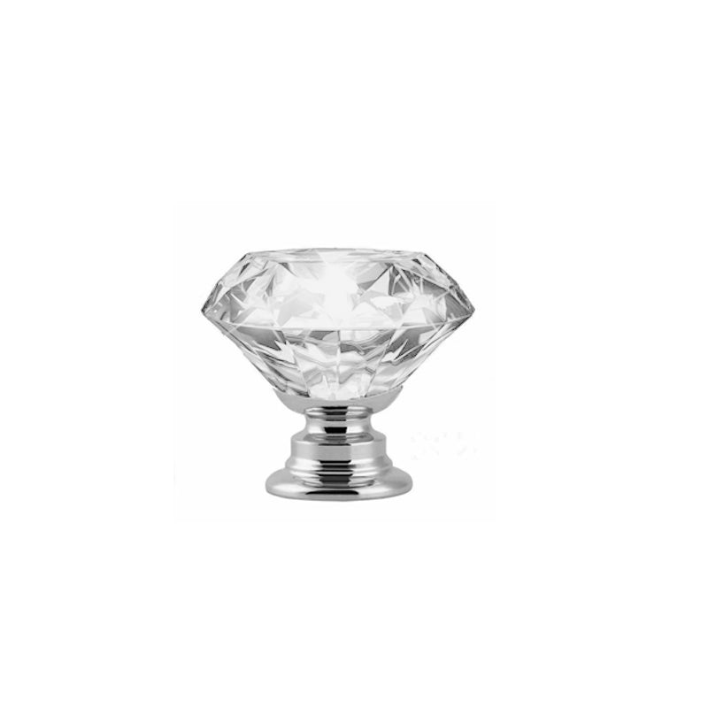 Clear Crystal & Zinc Alloy Cupboard & Cabinet Knob 30mm/40mm 10pcs