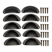 Black Antique Finish Iron Cup Drawer Cabinet Handle Pulls 30 Pack